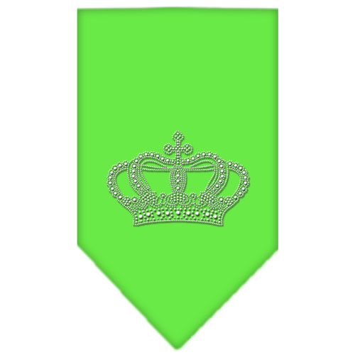 Crown Rhinestone Bandana Lime Green Small